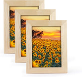 Unfinished Wood Picture Frames 3 Pack 6 x 4 inch Kickstand